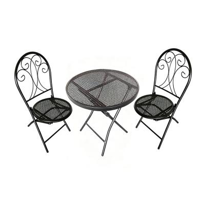 铜钱型网片折叠桌椅
