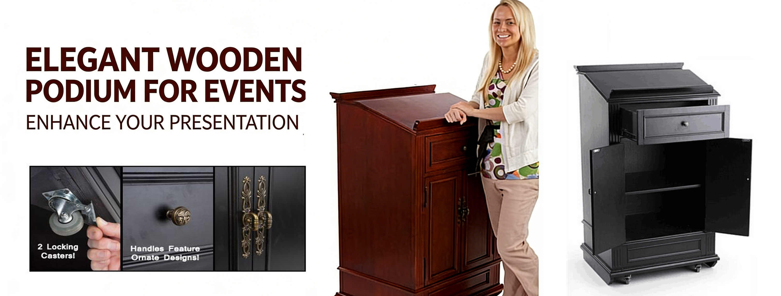 演讲台发言台高档实木讲台桌主席接待台主持会议室报告厅讲话木质